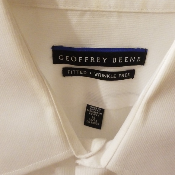 Geoffrey Beene White Fitted Dress Shirt - Picture 2 of 5